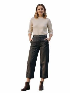 Mijeong Park Cropped High-Waisted Utility Cargo Workwear Pants Army Green Size M